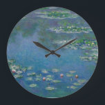Water Lilies by Claude Monet Large Clock<br><div class="desc">Water Lilies by Claude Monet</div>