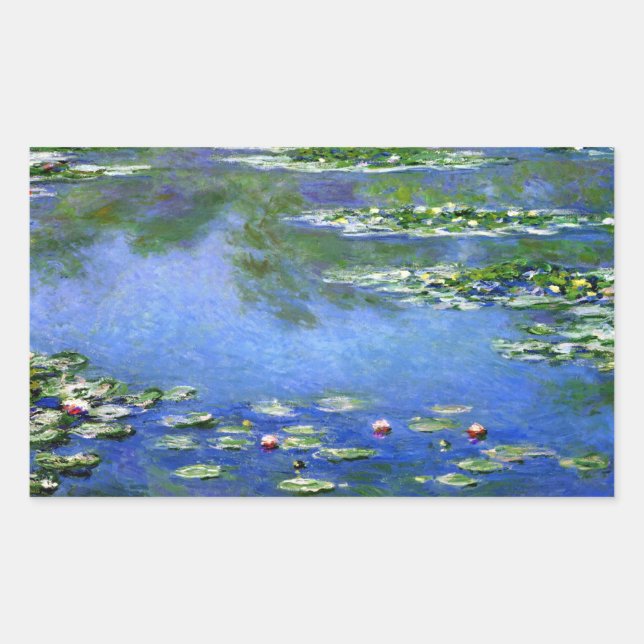 Water Lilies by Claude Monet Rectangular Sticker (Front)