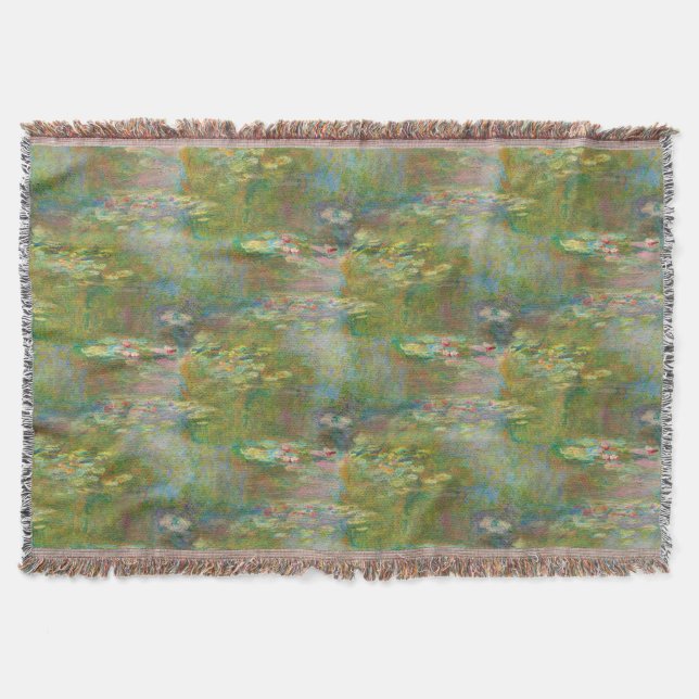 Water Lilies by Claude Monet Throw Blanket (Front)