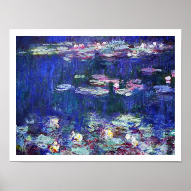 Water Lilies by Impressionist Painter Claude Monet Poster (Front)