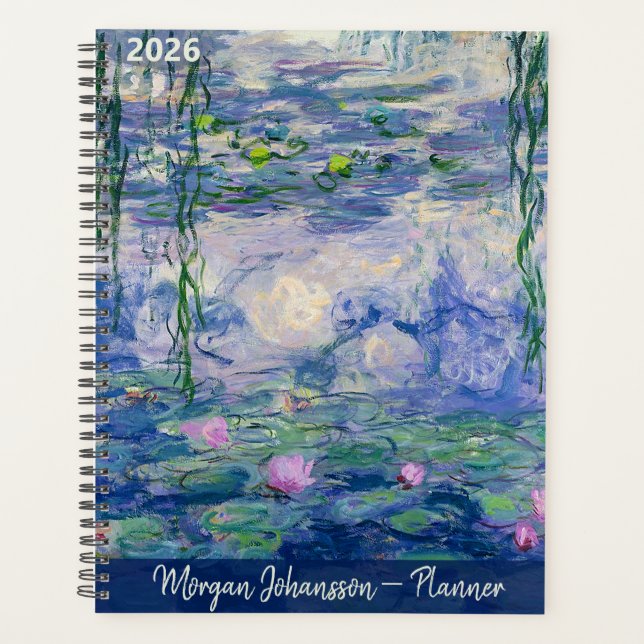  Water Lilies by Monet | Custom Text Planner (Front)