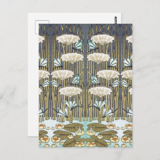 Water Lilies,Dragonflies,Marsh Art Nouveau Postcard