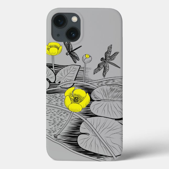 Water-lilies engraving Case-Mate iPhone case (Back)
