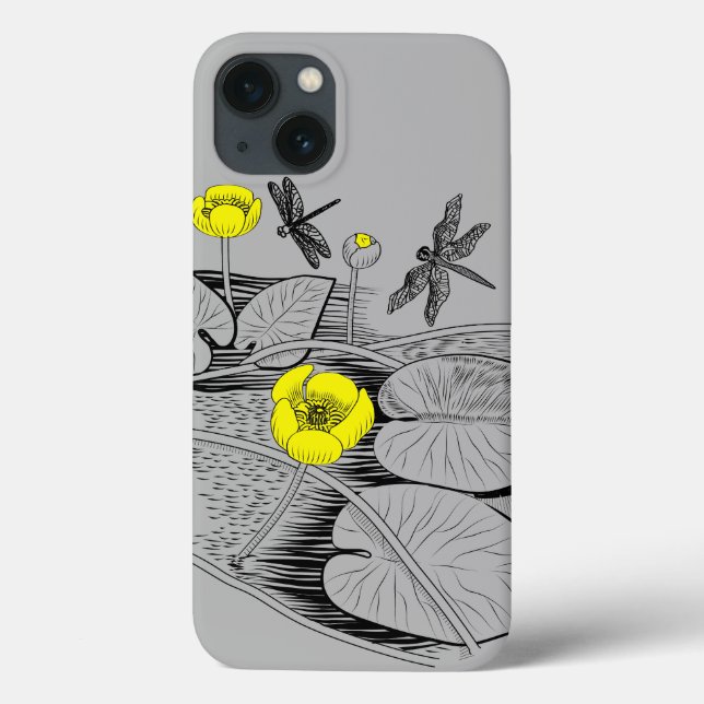 Water-lilies engraving Case-Mate iPhone case (Back)