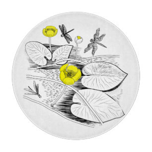 Water-lilies engraving cutting board