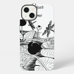 Water-lilies engraving iPhone 13 case