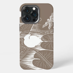 Water-lilies engraving iPhone 13 pro case