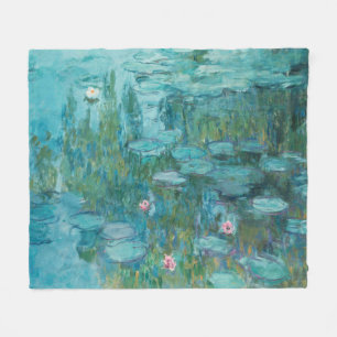 Water Lilies, Fine Art Oil Painting, Claude Monet Fleece Blanket