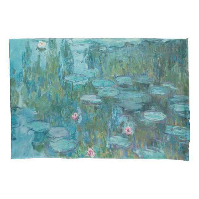Water Lilies, Fine Art Oil Painting, Claude Monet Pillowcase (Front)
