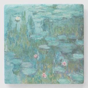 Water Lilies, Fine Art Oil Painting, Claude Monet Stone Coaster