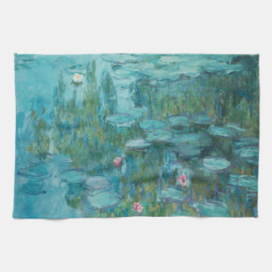 Water Lilies, Fine Art Oil Painting, Claude Monet Tea Towel