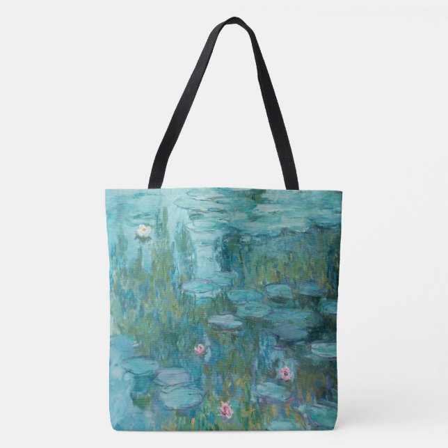 Water Lilies, Fine Art Oil Painting, Claude Monet Tote Bag (Front)