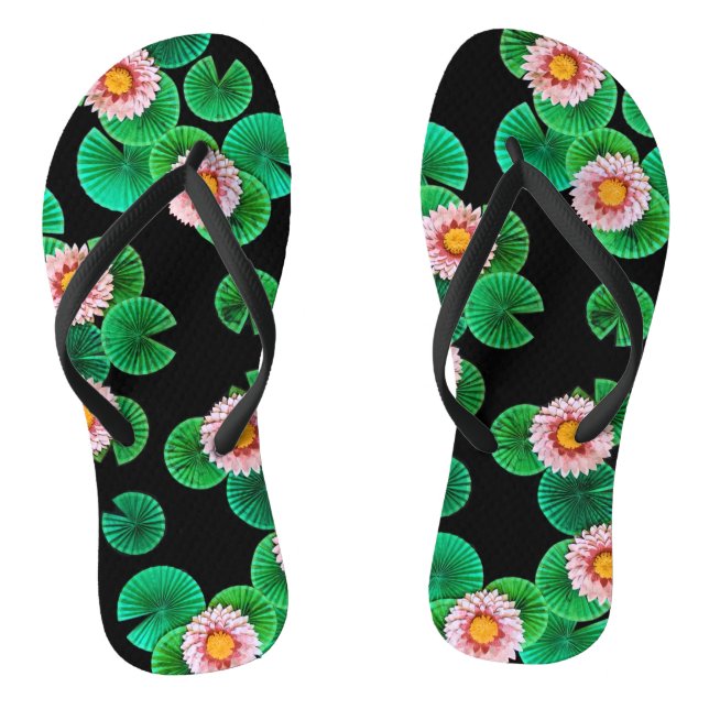 Water Lilies Flip Flops (Footbed)
