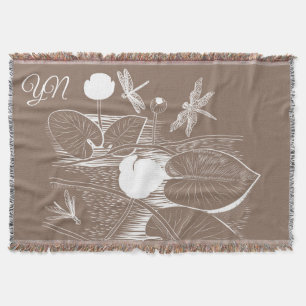 Water-lilies graphic throw blanket