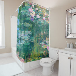 Water Lilies in Bloom Monet Fine Art Shower Curtain
