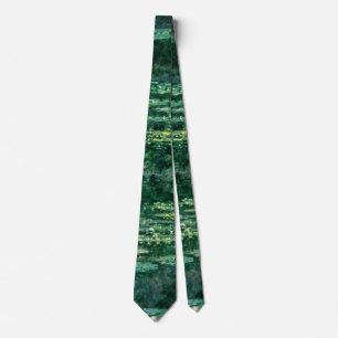 WATER LILIES IN GREEN POND by Claude Monet Tie