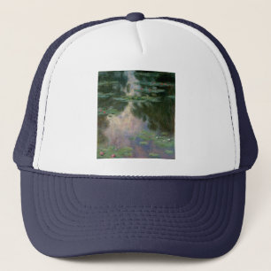 WATER LILIES IN PINK GREEN POND by Claude Monet Trucker Hat