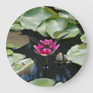 water lilies large clock