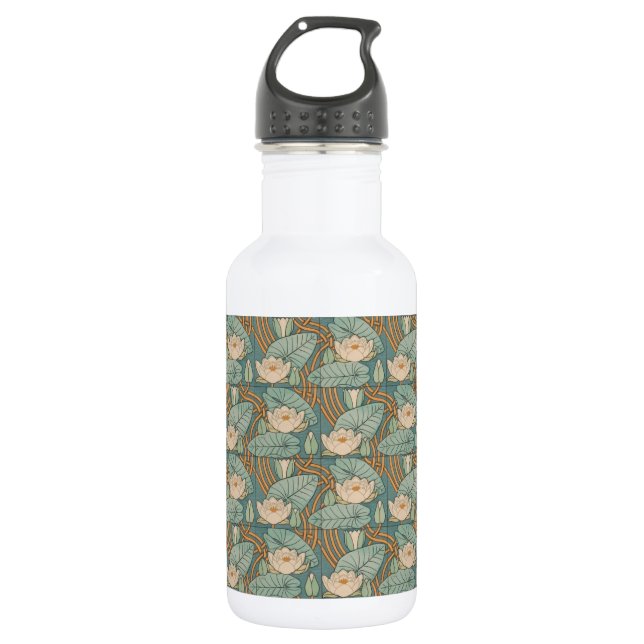 Water Lilies Lily Art Nouveau Nature 532 Ml Water Bottle (Front)
