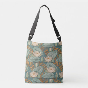 Water Lilies Lily Art Nouveau Nature Crossbody Bag