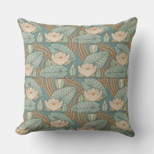 Water Lilies Lily Art Nouveau Nature Cushion