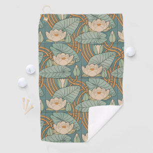 Water Lilies Lily Art Nouveau Nature Golf Towel