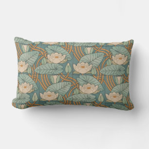 Water Lilies Lily Art Nouveau Nature Lumbar Cushion