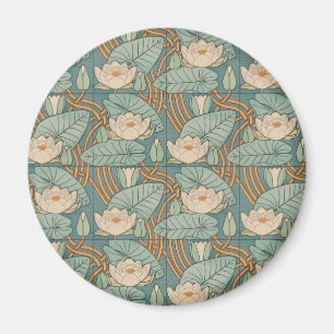 Water Lilies Lily Art Nouveau Nature Magnet
