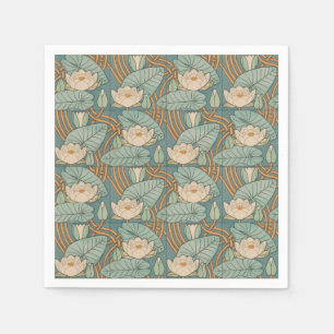 Water Lilies Lily Art Nouveau Nature Napkin