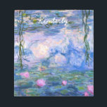 Water Lilies Notepad<br><div class="desc">Water Lilies is a series of over 200 oil paintings by French Impressionist Claude Monet. This painting,  completed in 1919,  features shades of blue and pink.</div>