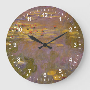 Water Lilies Nympheas Large Clock