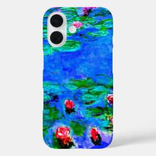 Water Lilies, Red, by Oscar-Claude Monet iPhone 16 Case
