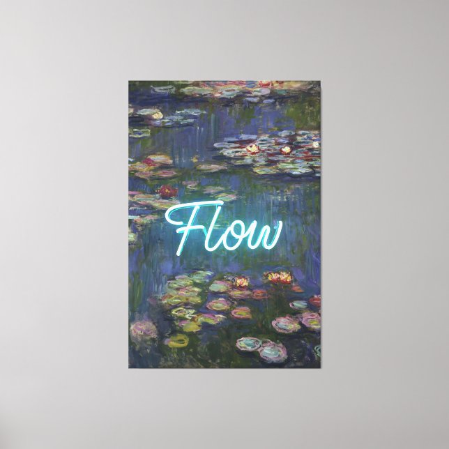 Water Lilies Remix – Neon “FLOW” Wall Art & Gifts (Front)