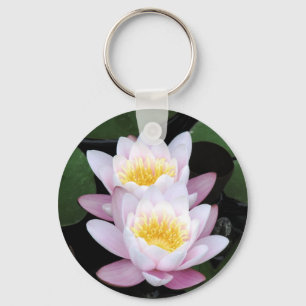 Water Lilies Round Keychain