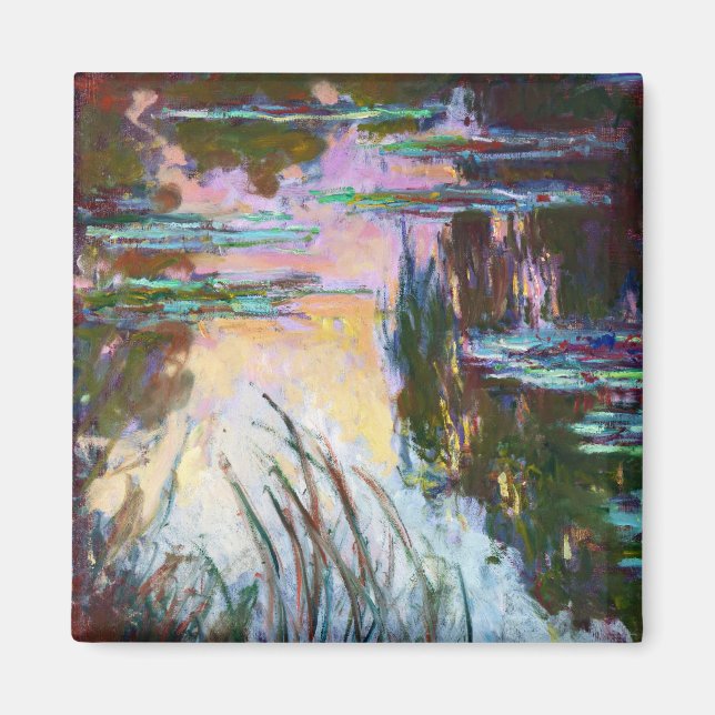 Water Lilies, Setting Sun Claude Monet Magnet (Front)