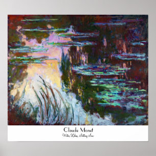 Water Lilies, Setting Sun Claude Monet Poster
