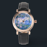 Water Lilies Watch<br><div class="desc">Water Lilies is a series of over 200 oil paintings by French Impressionist Claude Monet. This painting,  completed in 1919,  features shades of blue and pink.</div>