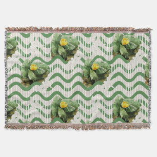 Water Lilies watercolor striped seamlesstexture Throw Blanket