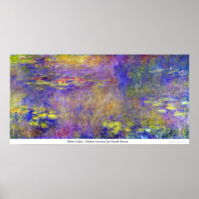 Water Lilies - (Yellow nirvana) by Claude Monet Poster (Front)