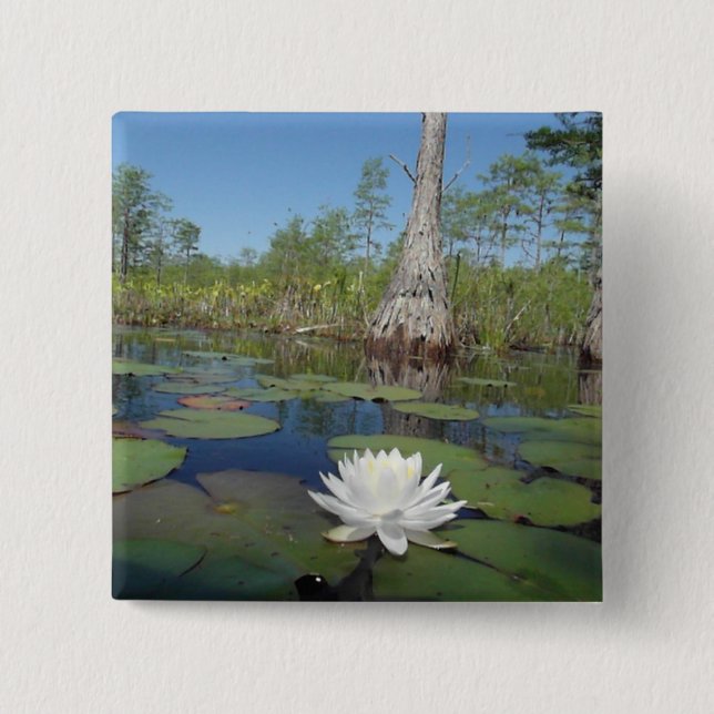 Water Lily 2 15 Cm Square Badge (Front)