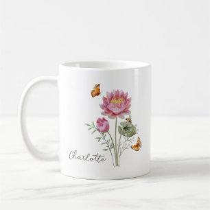 Water Lily Birth Month Flower Coffee Mug