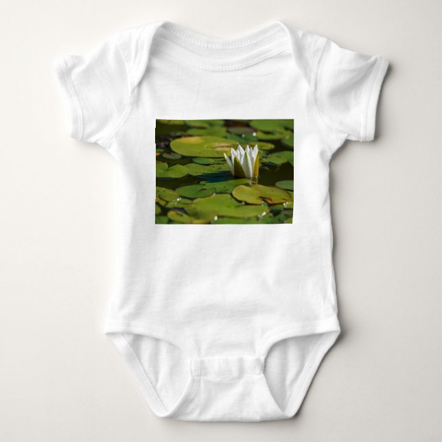 Water Lily Blossom Baby Bodysuit (Front)