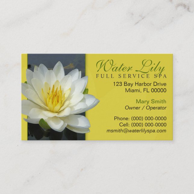 Water Lily Business Card (Front)