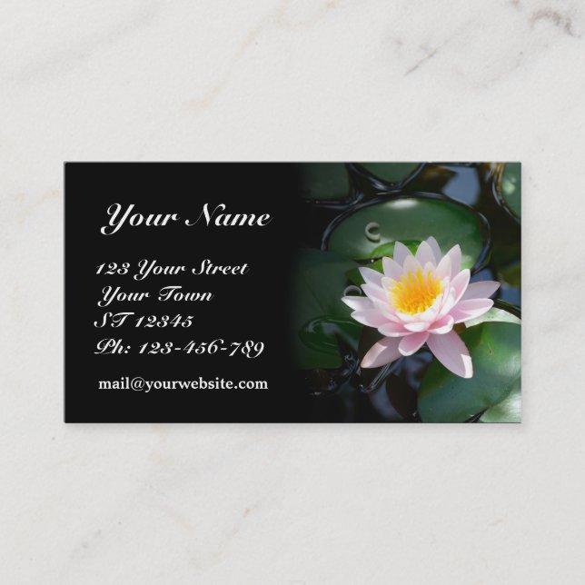 Water Lily Business Card (Front)
