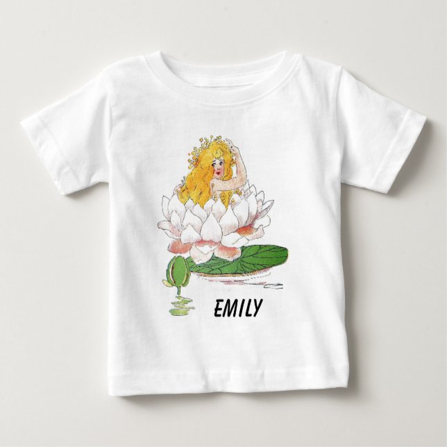 Water Lily Cute Flower Child Floral Fairy Girl Baby T-Shirt (Front)