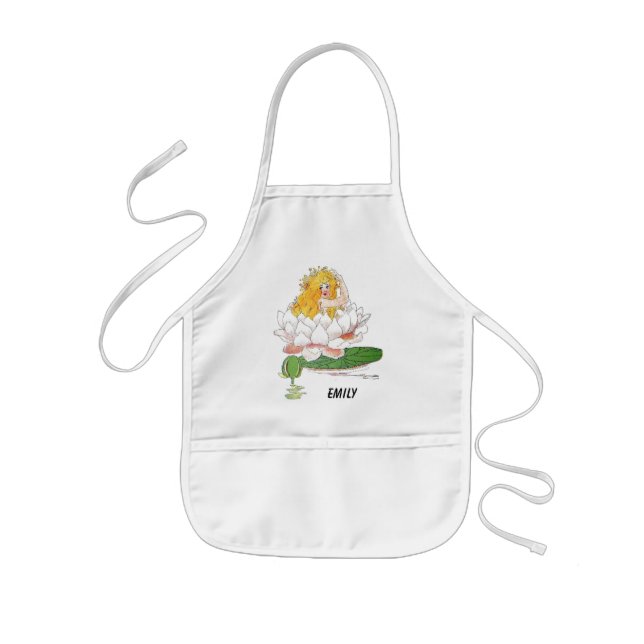 Water Lily Cute Flower Child Floral Fairy Girl Kids Apron (Front)
