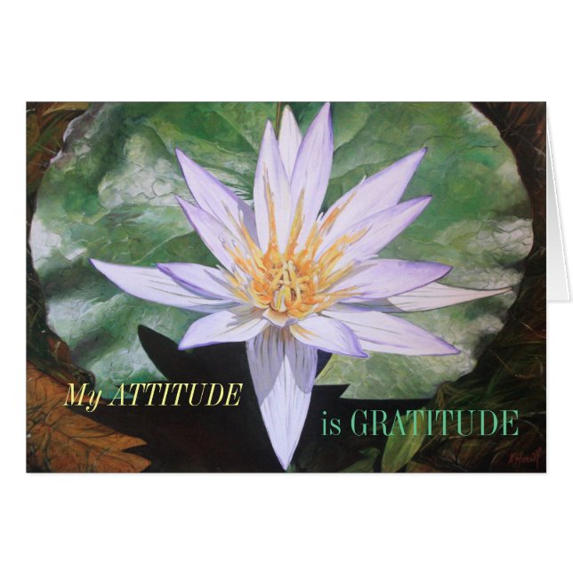 Water Lily Fine Art Gratitude Card (Front Horizontal)