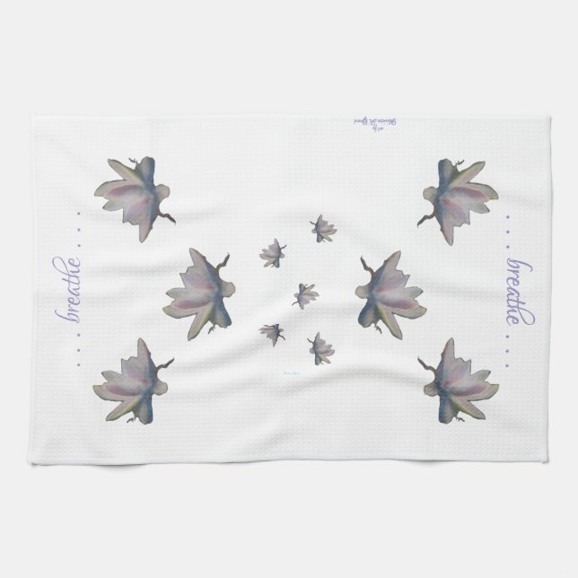 Water Lily Flower Maureen Girard Health Meditation Tea Towel (Horizontal)