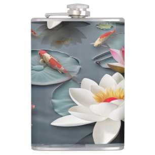 water lily hip flask