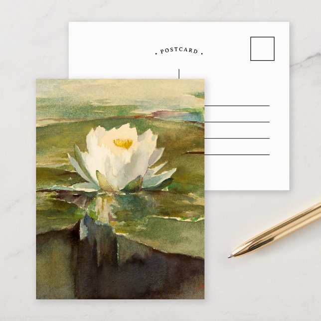Water Lily in Sunlight | John La Farge Postcard (Creator Uploaded)